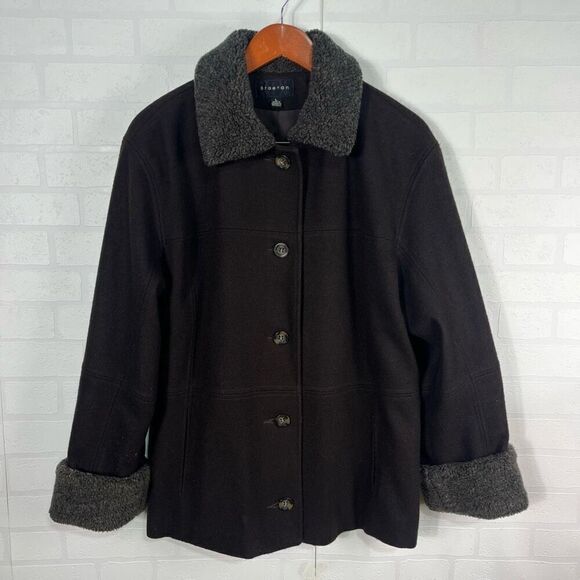 Braetan womens Penny Lane Coat Size Large Brown Wool Blend y2k - Picture 1 of 12